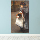 Matchstick Meisje Arme Straat Urchin Stadsarmoede Canvas Afdruk (Insitu (Houten vloer))