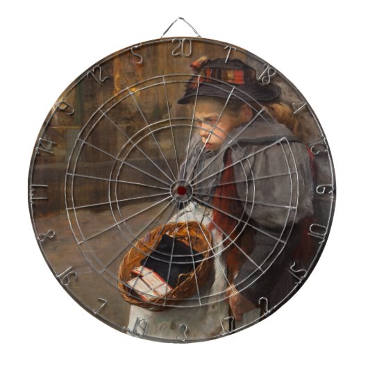 Matchstick Meisje Arme Straat Urchin Stadsarmoede Dartbord (Voorkant)