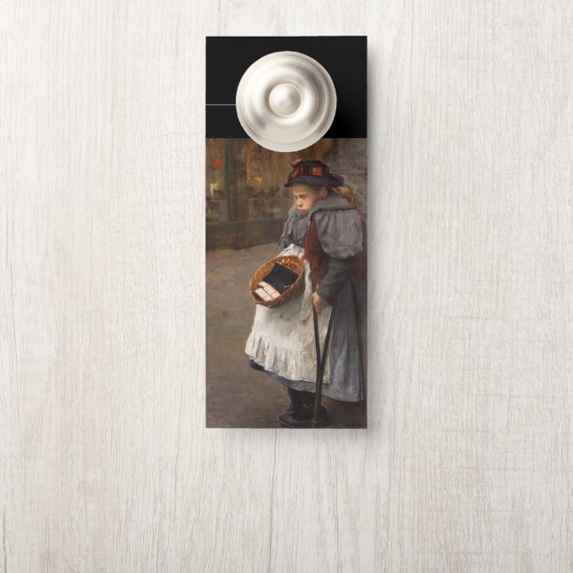 Matchstick Meisje Arme Straat Urchin Stadsarmoede Deurhanger (Op knop)