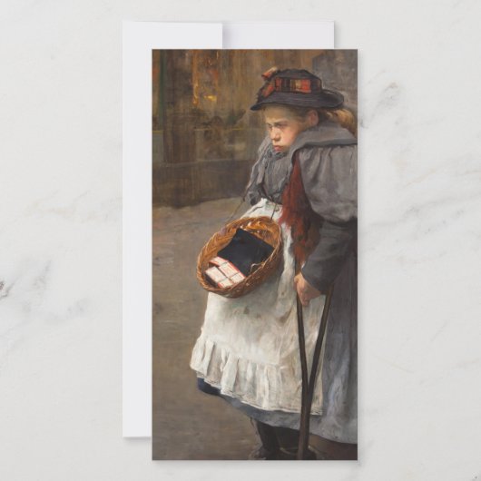 Matchstick Meisje Arme Straat Urchin Stadsarmoede Feestdagenkaart (Voorkant)