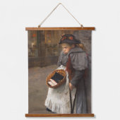 Matchstick Meisje Arme Straat Urchin Stadsarmoede Hangend Wandkleed (Voorkant)