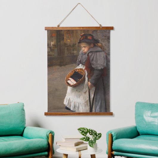 Matchstick Meisje Arme Straat Urchin Stadsarmoede Hangend Wandkleed (Woonkamer)