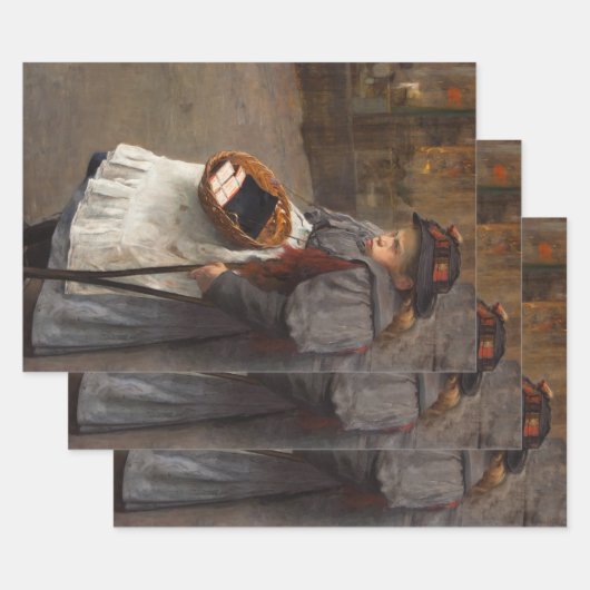 Matchstick Meisje Arme Straat Urchin Stadsarmoede Inpakpapier Vel (Set)