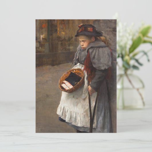 Matchstick Meisje Arme Straat Urchin Stadsarmoede Kaart (Staand voorkant)