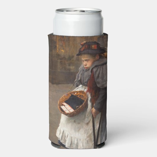 Matchstick Meisje Arme Straat Urchin Stadsarmoede Seltzer Blikjeskoeler (Seltzer Achterkant)