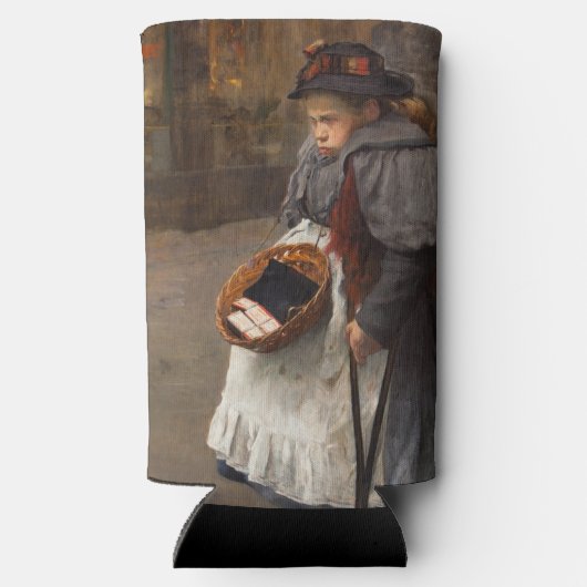 Matchstick Meisje Arme Straat Urchin Stadsarmoede Seltzer Blikjeskoeler (Achterkant)