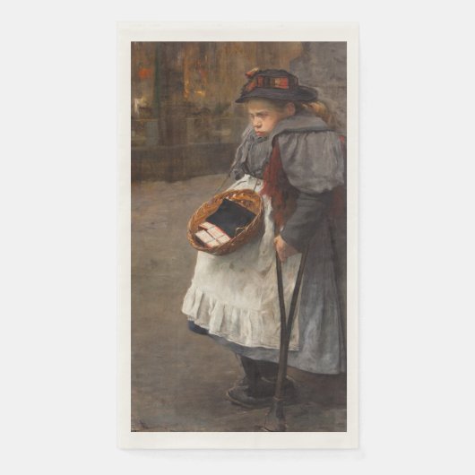 Matchstick Meisje Arme Straat Urchin Stadsarmoede Servet (Voorkant)