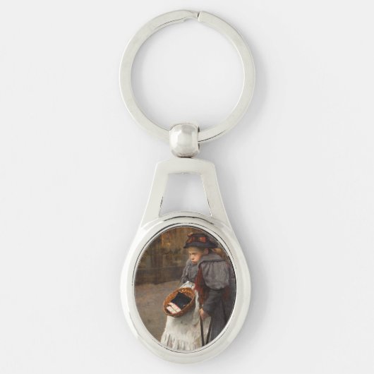 Matchstick Meisje Arme Straat Urchin Stadsarmoede Sleutelhanger (Voorkant)