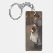 Matchstick Meisje Arme Straat Urchin Stadsarmoede Sleutelhanger (Voorkant Links)