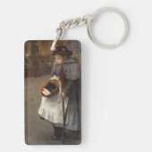 Matchstick Meisje Arme Straat Urchin Stadsarmoede Sleutelhanger (achterkant)