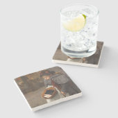 Matchstick Meisje Arme Straat Urchin Stadsarmoede Stenen Onderzetter (Zijkant)