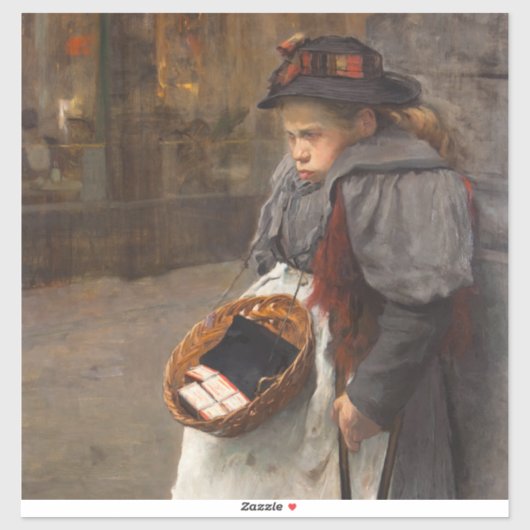 Matchstick Meisje Arme Straat Urchin Stadsarmoede Sticker (Vel)