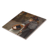 Matchstick Meisje Arme Straat Urchin Stadsarmoede Tegeltje (Zijkant)