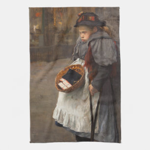 Matchstick Meisje Arme Straat Urchin Stadsarmoede Theedoek