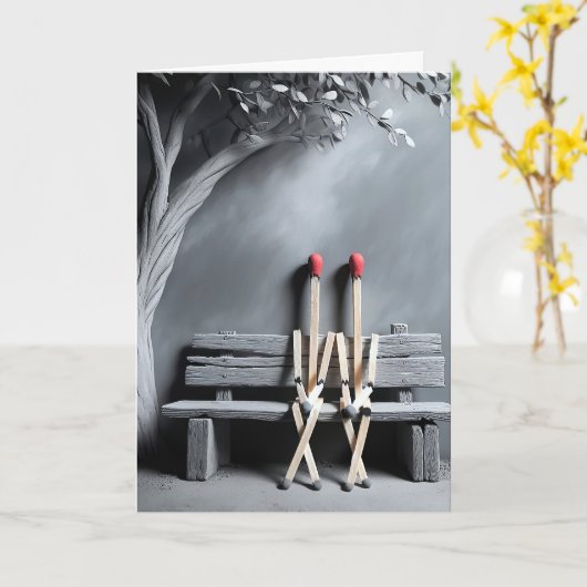 Matchsticks Jubileum Kaart (Gele Bloem)