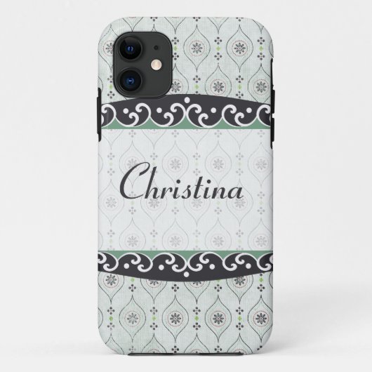 Mate ID™ iPhone 5 Hoesje Blauw Bloempatroon (Achterkant)