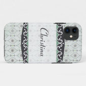 Mate ID™ iPhone 5 Hoesje Blauw Bloempatroon (Achterkant (horizontaal))