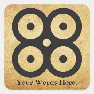 MATE MASIE   het symbool van wijsheid, kennisvoorz Vierkante Sticker