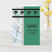 Mate van geneeskunde, groen met Petten en stethosc Kaart (Gele Bloem)