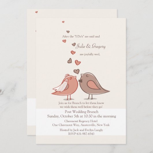 Mated Post Wedding Brunch Uitnodiging (Voorkant / Achterkant)