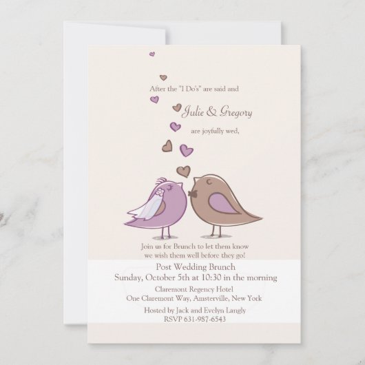 Mated Post Wedding Lavender Brunch Uitnodiging (Voorkant)