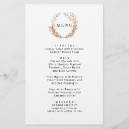 Maten van gouden bladeren. Menu Elegant bruiloft