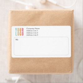 Maten voor verzendlabels met retouradres en logo etiket