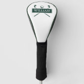 Matenclubs en bal smaragdgroen golfheadcover (Voorkant)
