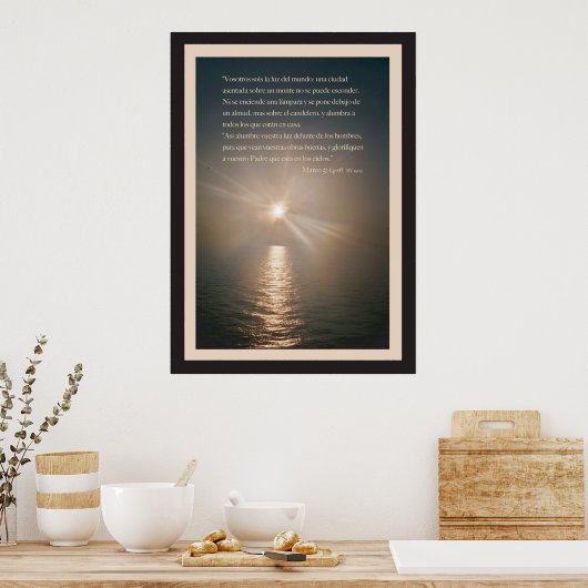 Mateo 5: 14-16 con Borde Poster (Keuken)