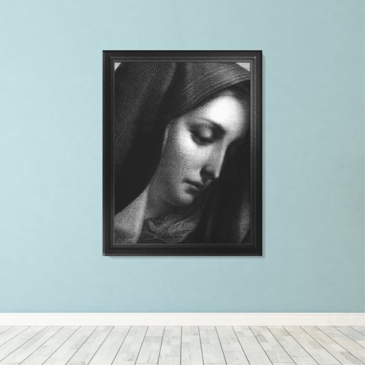 Mater Dolorosa graving door Carlo Dolci Canvas Afdruk (Insitu (Houten vloer))