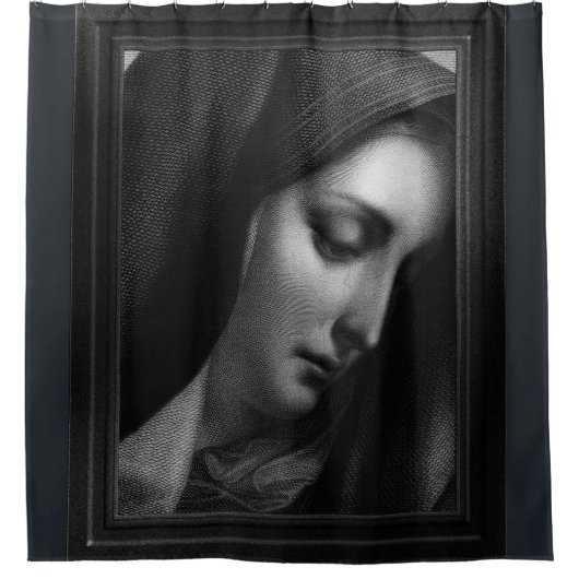 Mater Dolorosa graving door Carlo Dolci Douchegordijn (Voorkant)