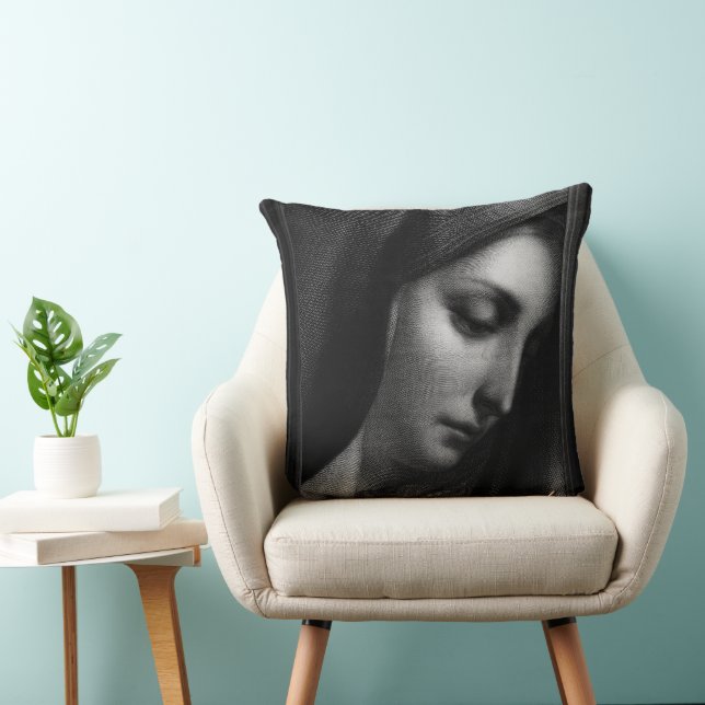 Mater Dolorosa graving door Carlo Dolci Kussen (Stoel)