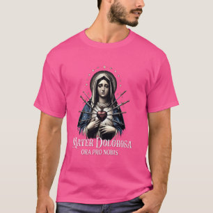 Mater Dolorosa Our Lady of Sorrows Virgin Mary Cat T-shirt