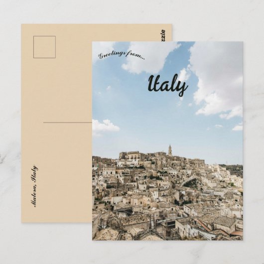 Matera Italië Briefkaart (Voorkant / Achterkant)