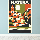 Matera Italië Canvas Print Bauhaus Reisposter (Insitu (Houten vloer))