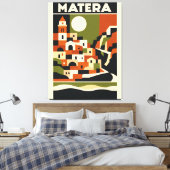 Matera Italië Canvas Print Bauhaus Reisposter (Insitu (Slaapkamer))