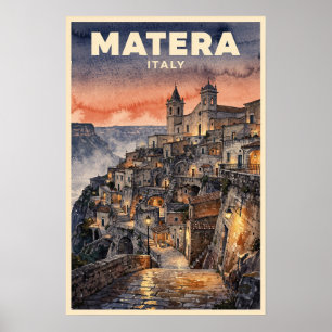 Matera Italië Reisreportage uit het verleden Poster