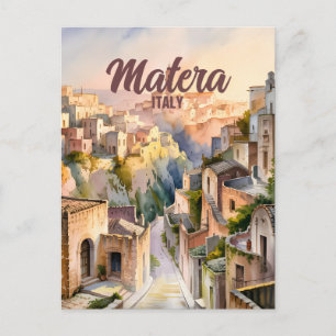 Matera Italië Sassi Waterverf Gepersonaliseerd Vin Briefkaart