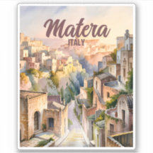Matera Italië Sassi Waterverf Gepersonaliseerd Vin