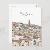 Matera Italië Travel Illustration Briefkaart (Voorkant / Achterkant)
