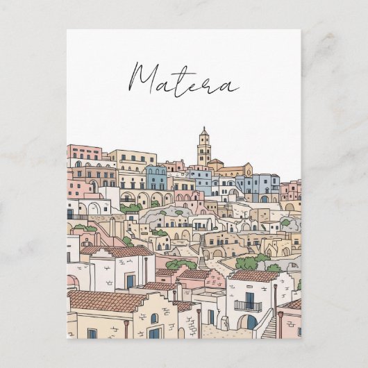 Matera Italië Travel Illustration Briefkaart (Voorkant)