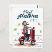 Matera Italy Cartoon Scooter-reisdruk Briefkaart (Voorkant / Achterkant)