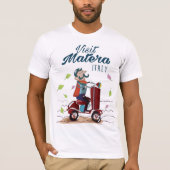 Matera Italy Cartoon Scooter-reisdruk T-shirt (Voorkant)