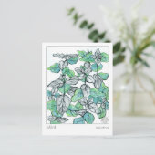 Materia Medica Mint Tea Plant Herbal Studie Kaart (Staand voorkant)