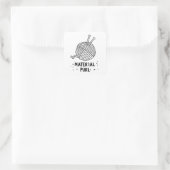 Materiaal Purl Breipen Vierkante Sticker (Tas)