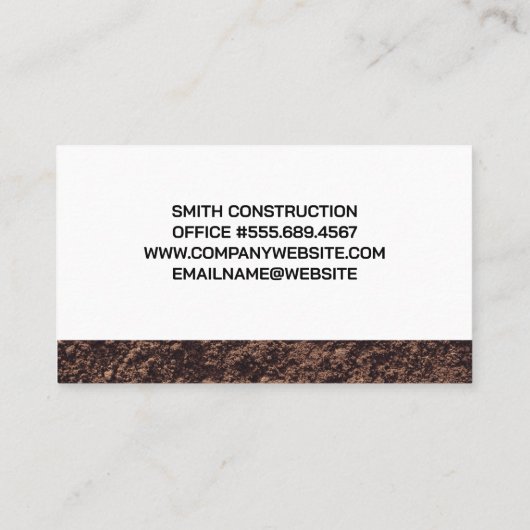 materiaal voor het vervoeren van bouwvuilwagens visitekaartje (Achterkant)