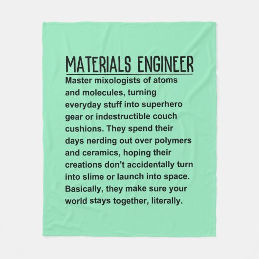 Materiaalingenieur Fleece Deken (Voorkant)