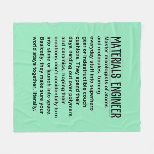 Materiaalingenieur Fleece Deken (Voorkant (Horizontaal))