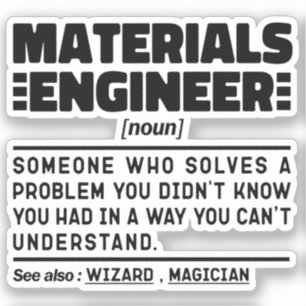 Materiaalingenieur Noun Cool Engineering Worker Sticker