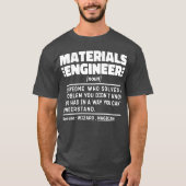 Materiaalingenieur Noun Cool Engineering Worker T-shirt (Voorkant)